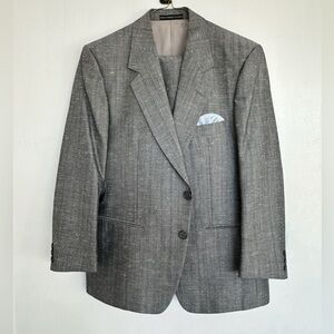 Moores Grey Wool Linen Blend Suit Jacket & Pants Set | Men’s Size 46
